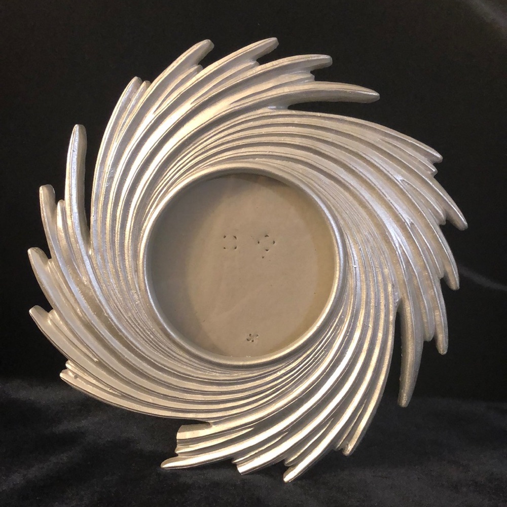 Bebe Picture frame, silver burst. 8 inches wide. Glass 3.5 inches